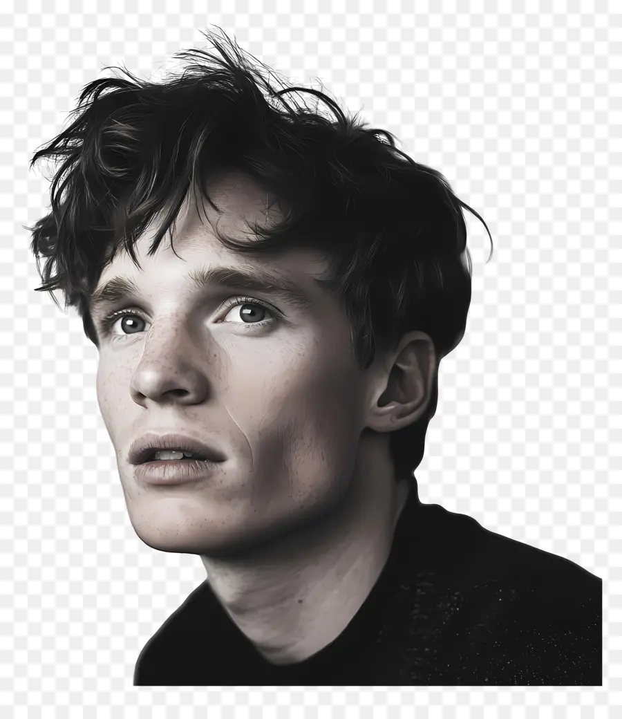 Eddie Redmayne，Siyah Beyaz Portre PNG