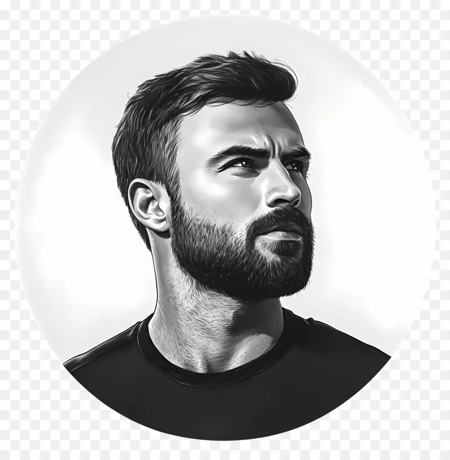 Chris Evans，Siyah Beyaz Portre PNG