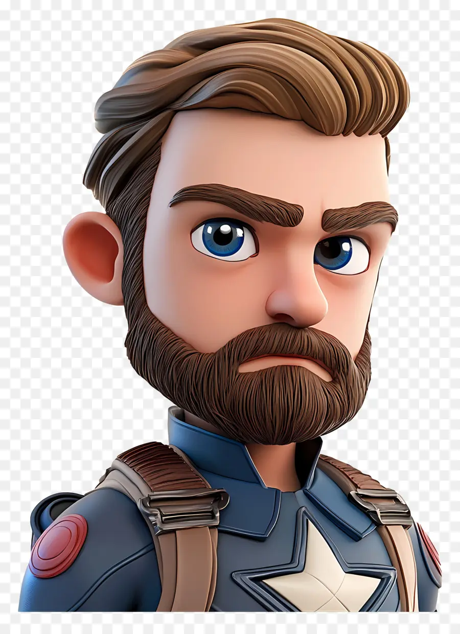 Chris Evans，Sakallı Chibi Karakteri PNG