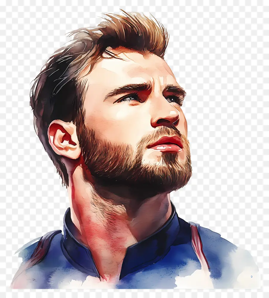 Chris Evans，Portre İllüstrasyonu PNG