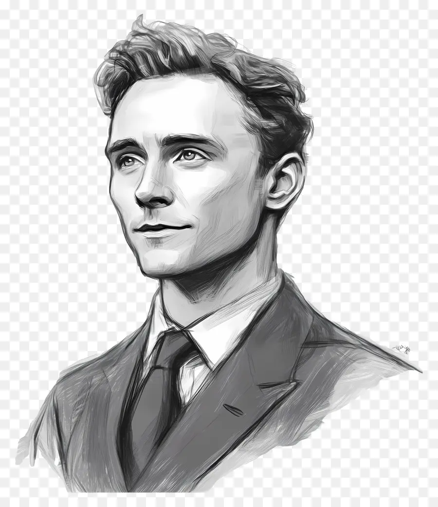 Tom Hiddleston，Portre Çizimi PNG