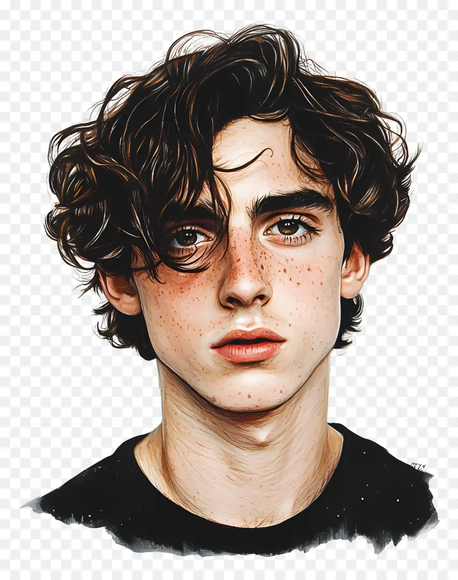 Timothee Chalamet，Kıvırcık Saçlı Genç Adam PNG