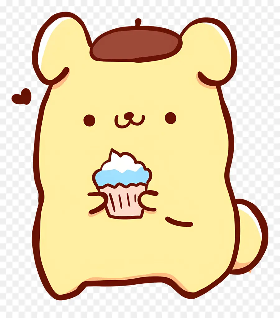 Pompompurin，Cupcake Ile Sevimli Köpek PNG