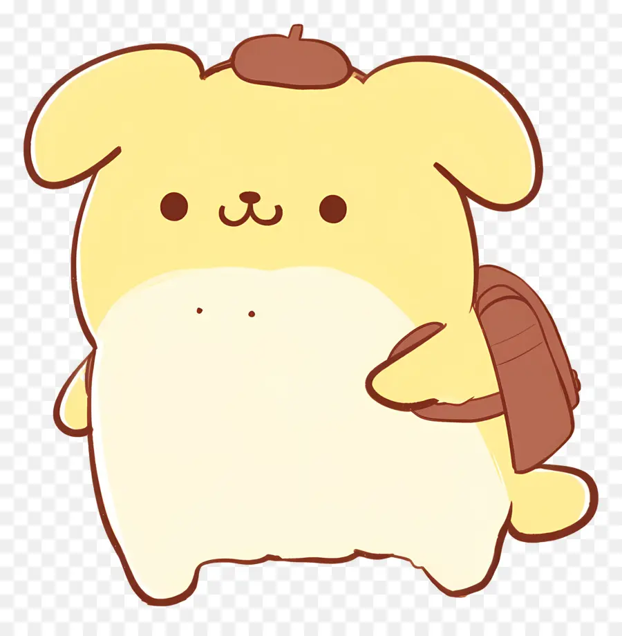 Pompompurin，Sırt çantasıyla Sevimli Köpek PNG