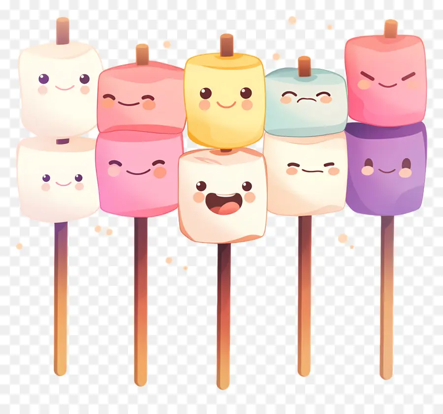 Sevimli şekerlemeler，Sevimli Marshmallow Şişleri PNG