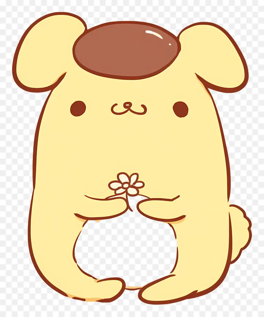 Pompompurin，Sarı Köpek çiçekli PNG