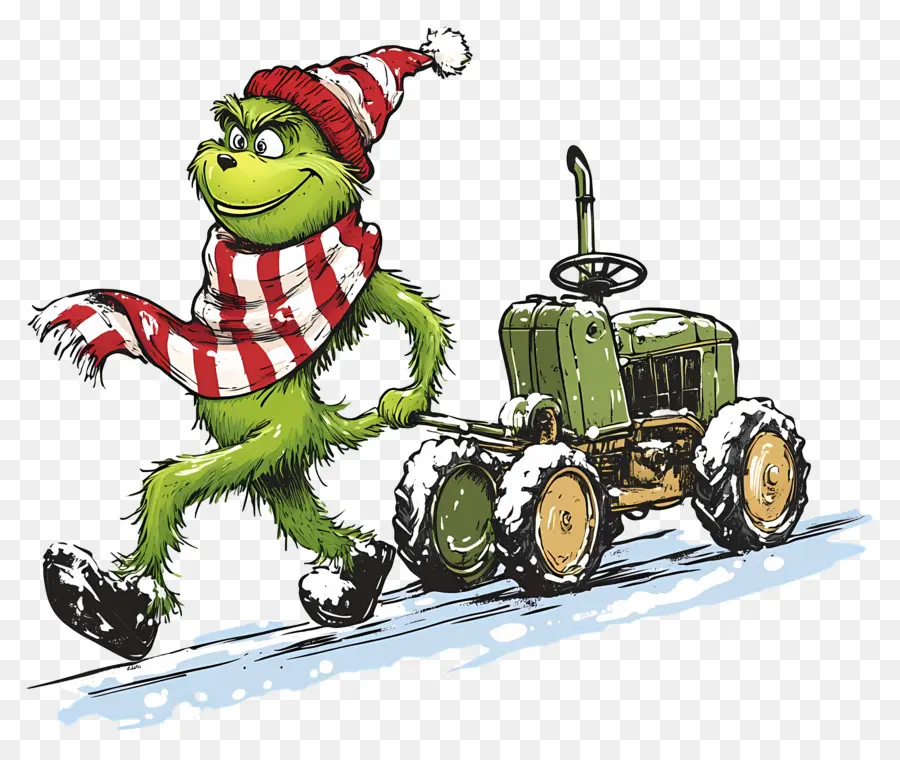 Noel Grinch'i，Traktörde Grinch PNG