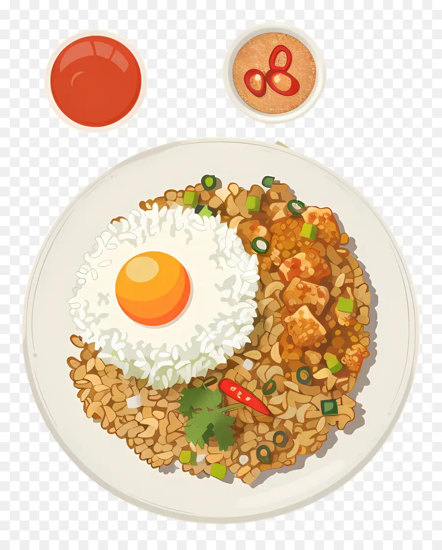 Nasi Goreng，Tofu Ile Pilav Ve Yumurta PNG