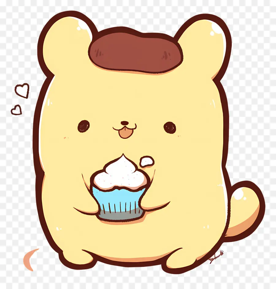 Pompompurin，Cupcake Ile Sevimli Köpek PNG