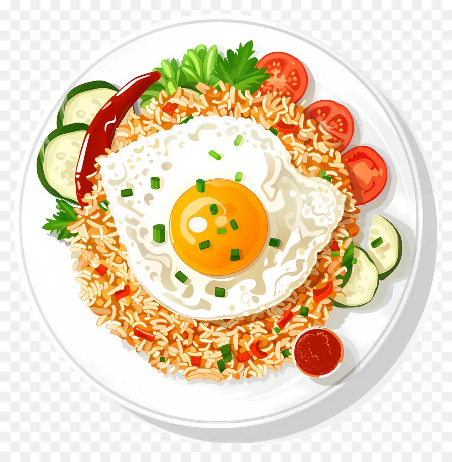 Nasi Goreng，Sebzeli Pilav Ve Yumurta PNG