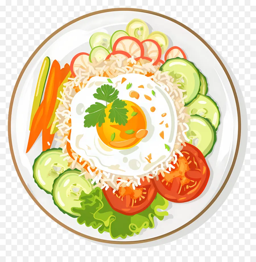 Nasi Goreng，Sebzeli Pilav Ve Yumurta PNG