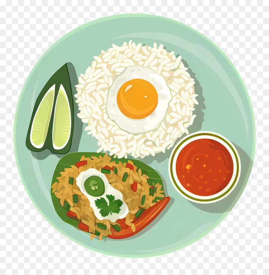 Nasi Goreng，Soslu Pilav Ve Yumurta PNG