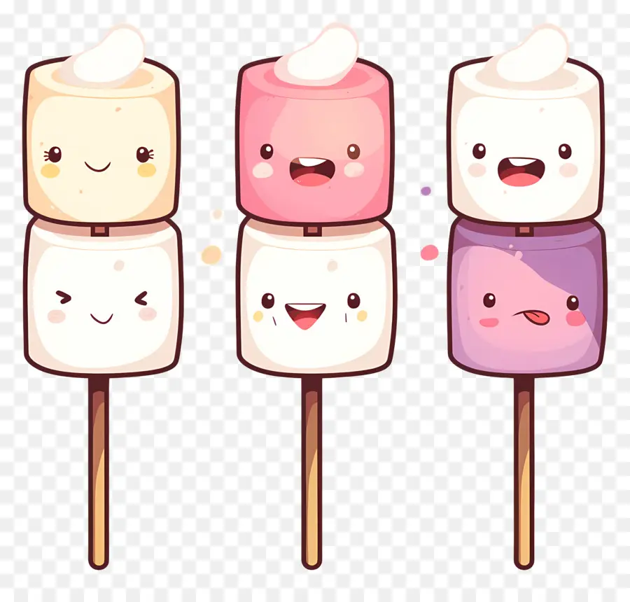 Sevimli şekerlemeler，Sevimli Marshmallow Şişleri PNG