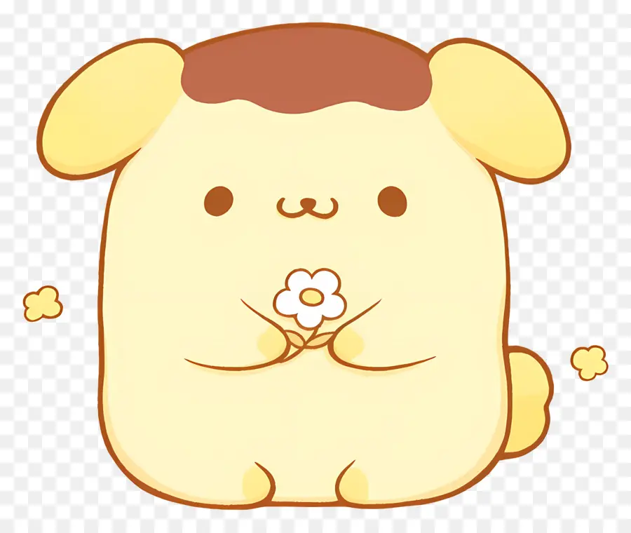 Pompompurin，Sarı Köpek çiçekli PNG