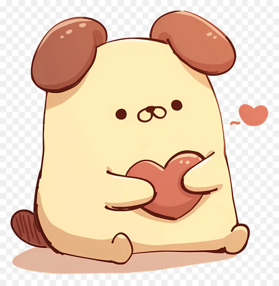 Pompompurin，Kalbi Olan Sarı Köpek PNG