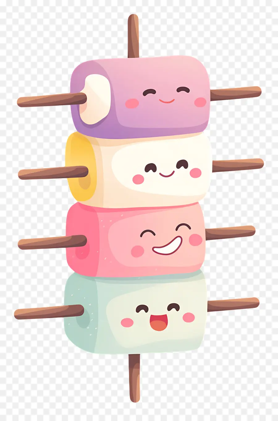 Sevimli şekerlemeler，Dikey Marshmallow Şişleri PNG