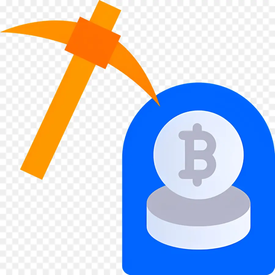 Bitcoin Madenci，Turuncu Kazmayla Bitcoin Madenciliği PNG