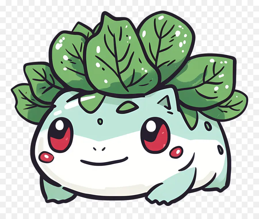 Bulbasaur，Yaprakları Ile Karikatür Yaratık PNG