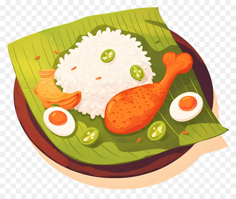 Nasi Lemak，Pirinç Ve Tavuk PNG