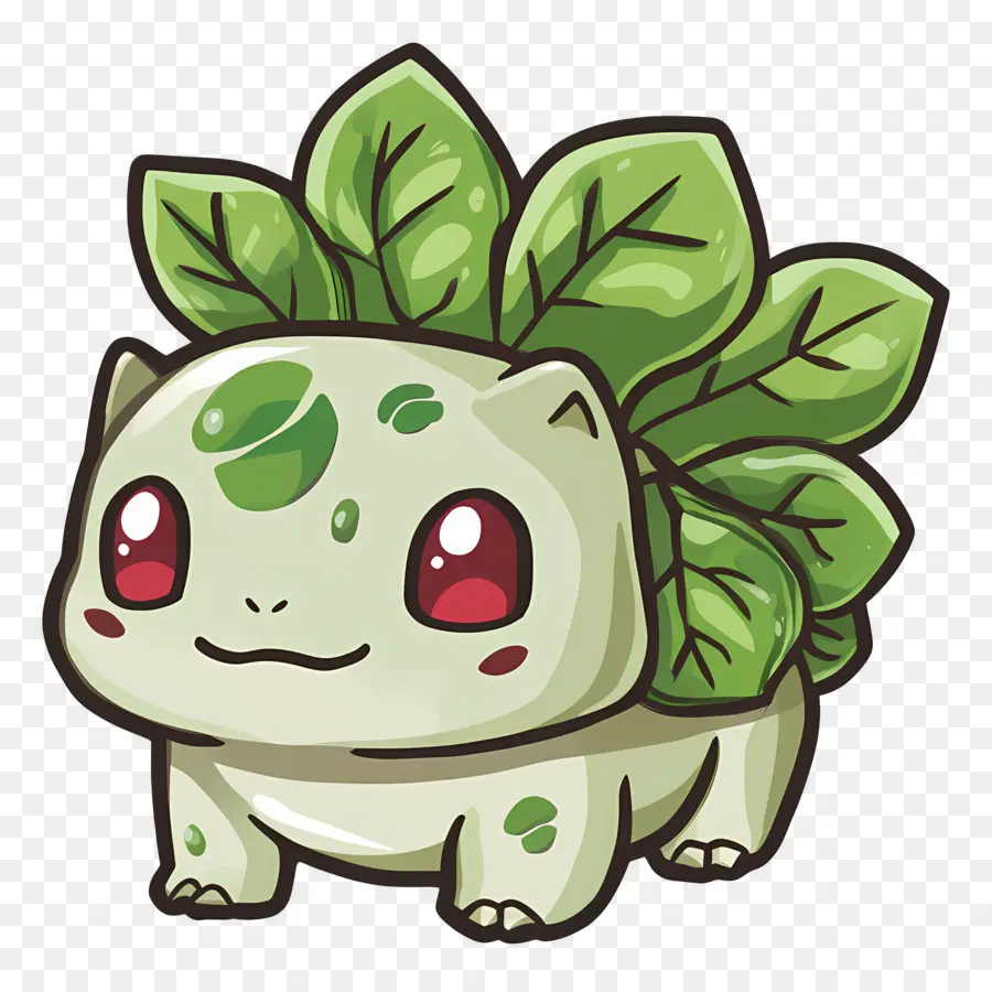 Bulbasaur，Yaprakları Ile Karikatür Yaratık PNG