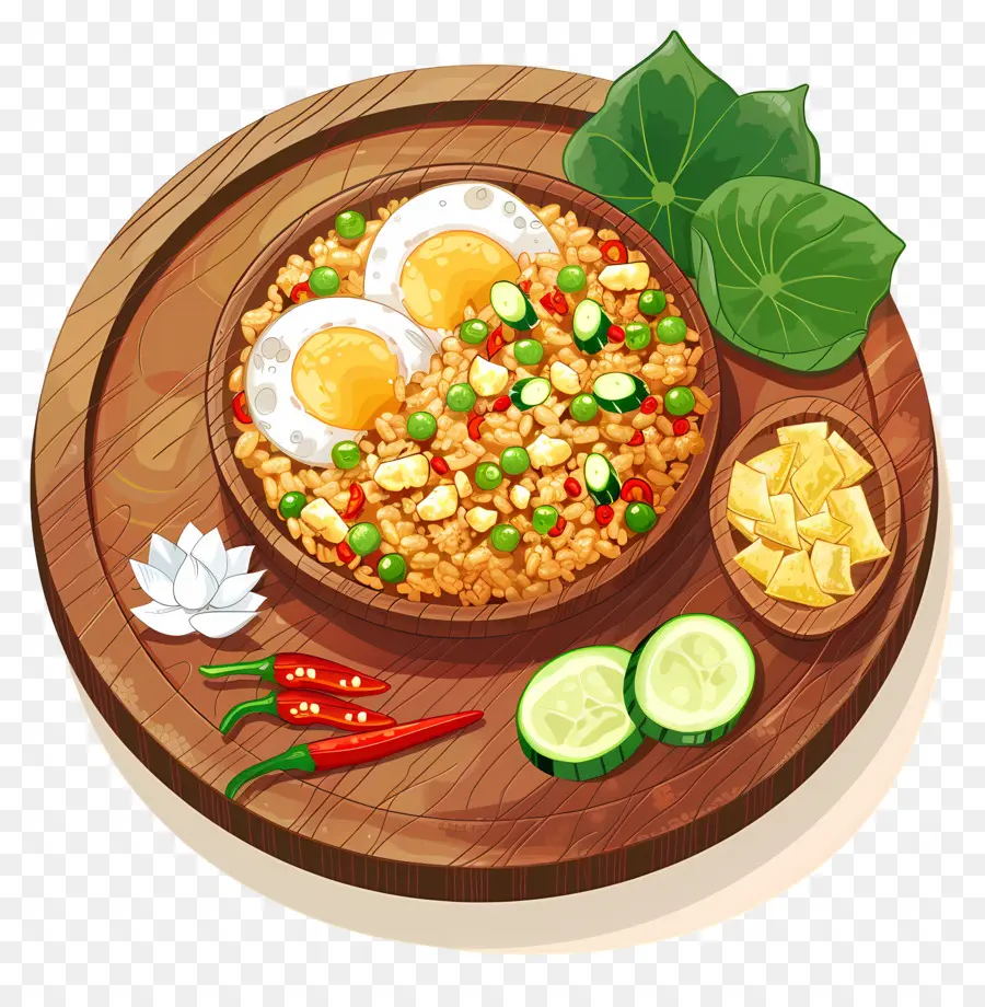 Nasi Lemak，Kızarmış Pilav PNG