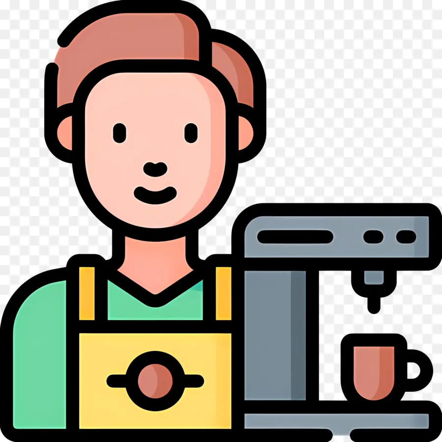 Barista，Kahve Makinesi PNG