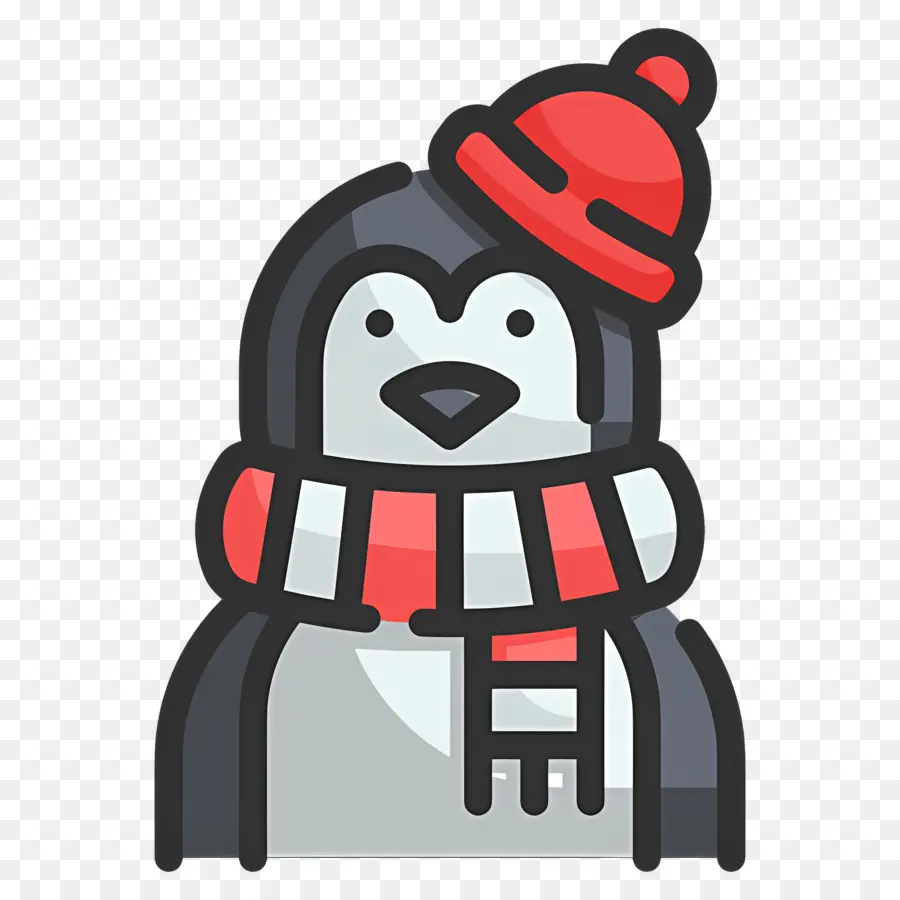 Noel Pengueni，Kırmızı şapkalı Penguen PNG