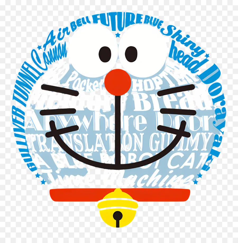 Doraemon，Kelimelerle Karikatür Yüz PNG