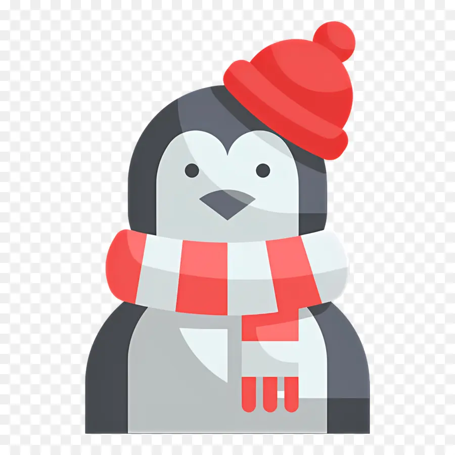 Noel Pengueni，Kırmızı şapkalı Penguen PNG