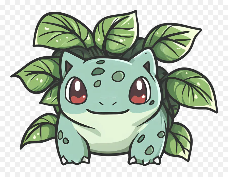 Bulbasaur，Yaprakları Ile Karikatür Yaratık PNG