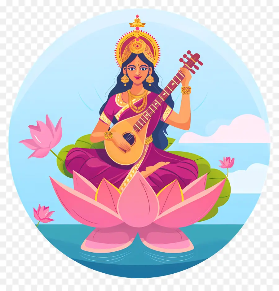 Vasant Panchami，Tanrıça Saraswati PNG