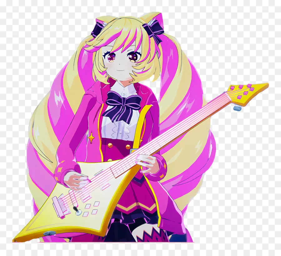 Mashimahimeko，Gitarlı Anime Kız PNG