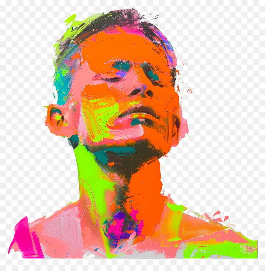 Neon Adam，Renkli Portre PNG