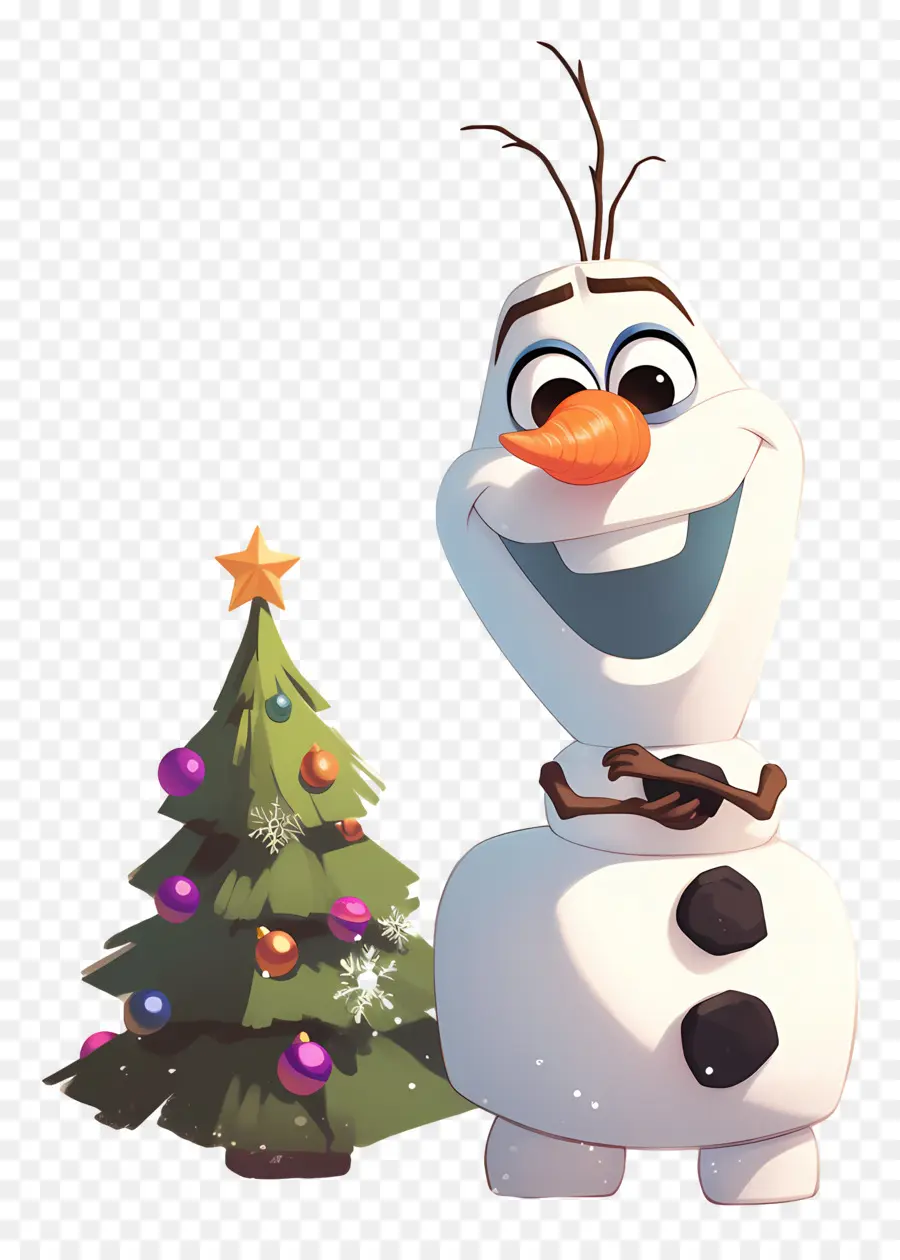 Dondurulmuş Olaf，Noel Ağacı Ile Kardan Adam PNG