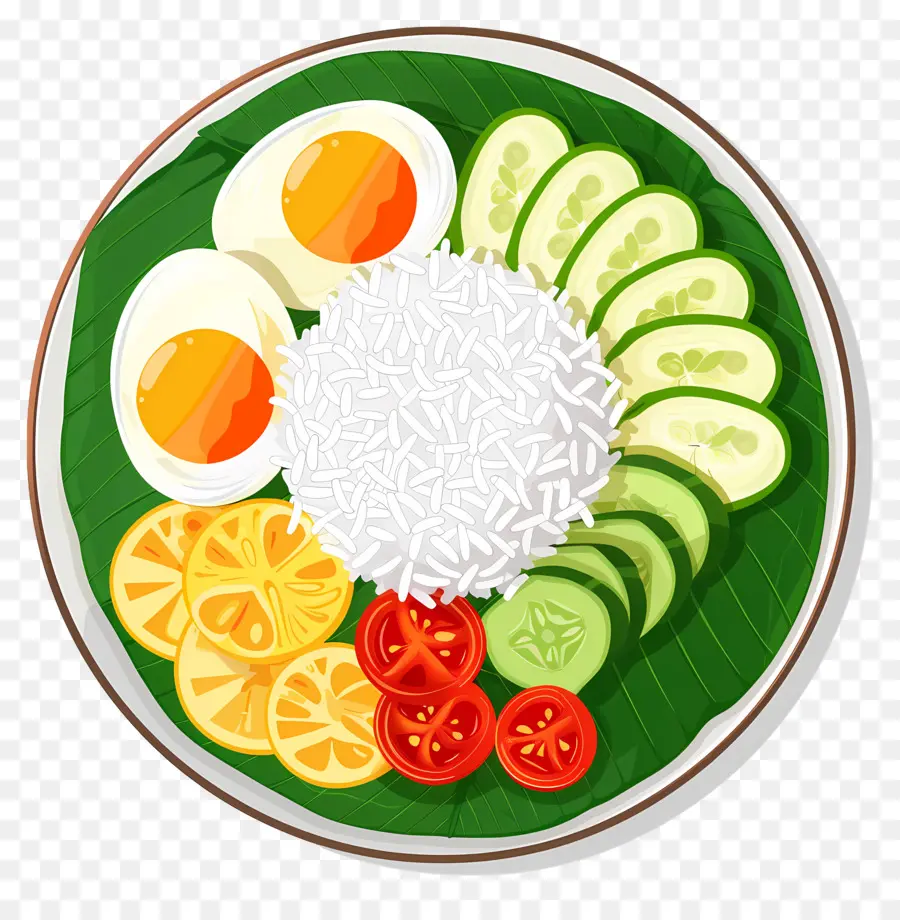 Nasi Lemak，Pirinç Ve Yumurta PNG