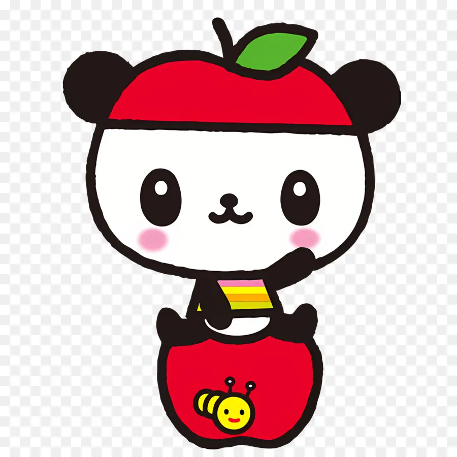 Pandaple，Elma şapkalı Panda PNG