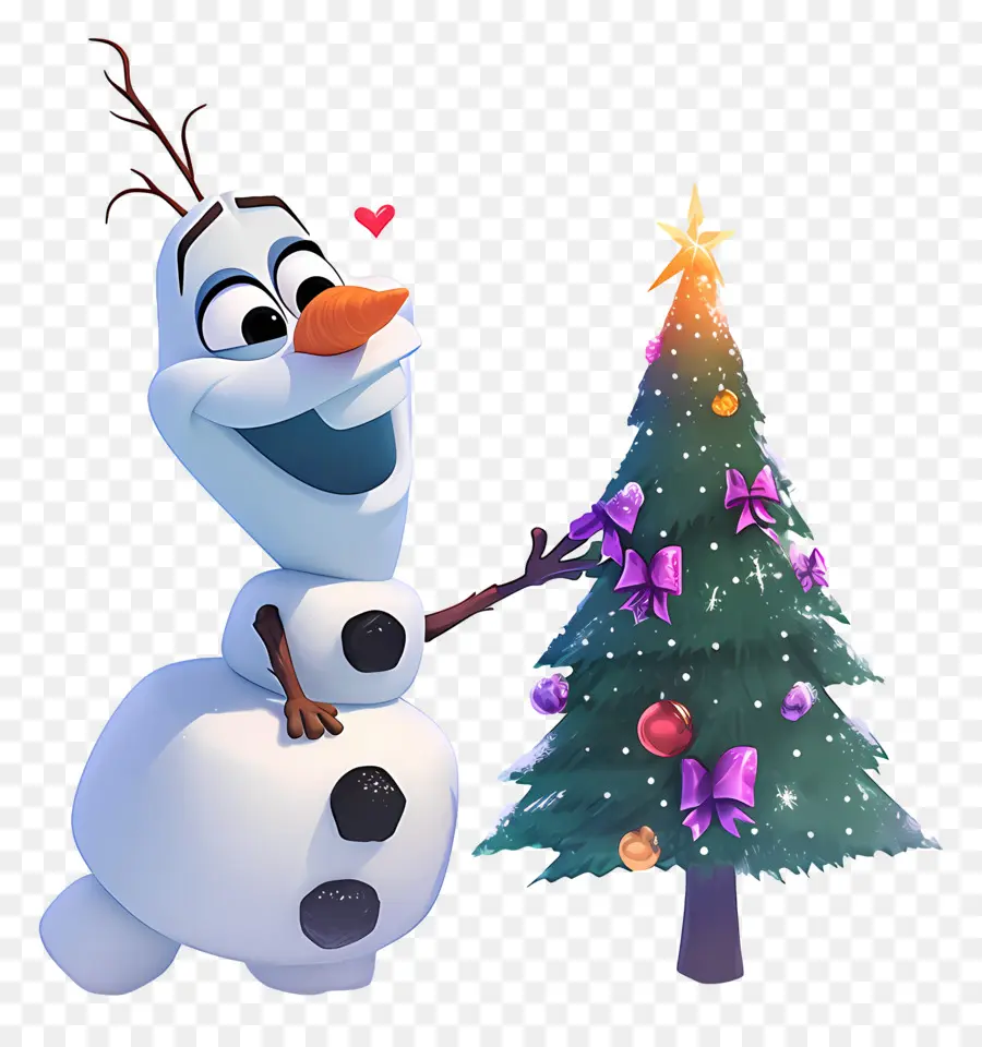 Dondurulmuş Olaf，Noel Ağacı Ile Kardan Adam PNG