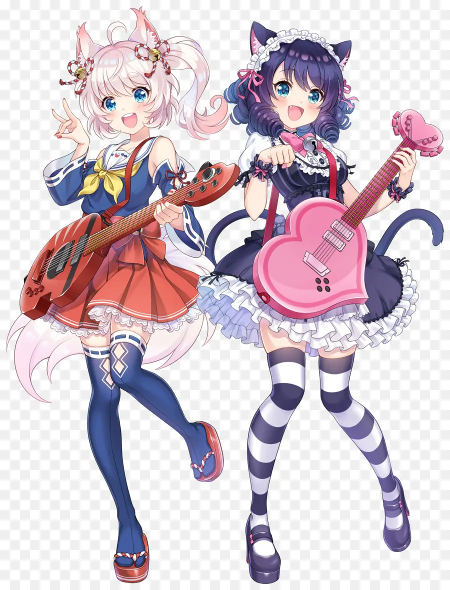 Devilmintkiryu，Gitarlı Anime Kızlar PNG