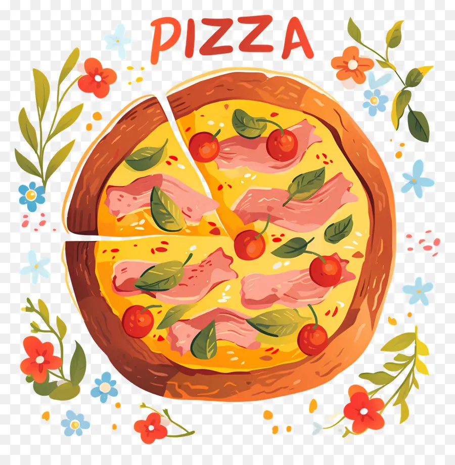 Peynirli Pizza，Üzerine Malzeme Eklenmiş Pizza PNG