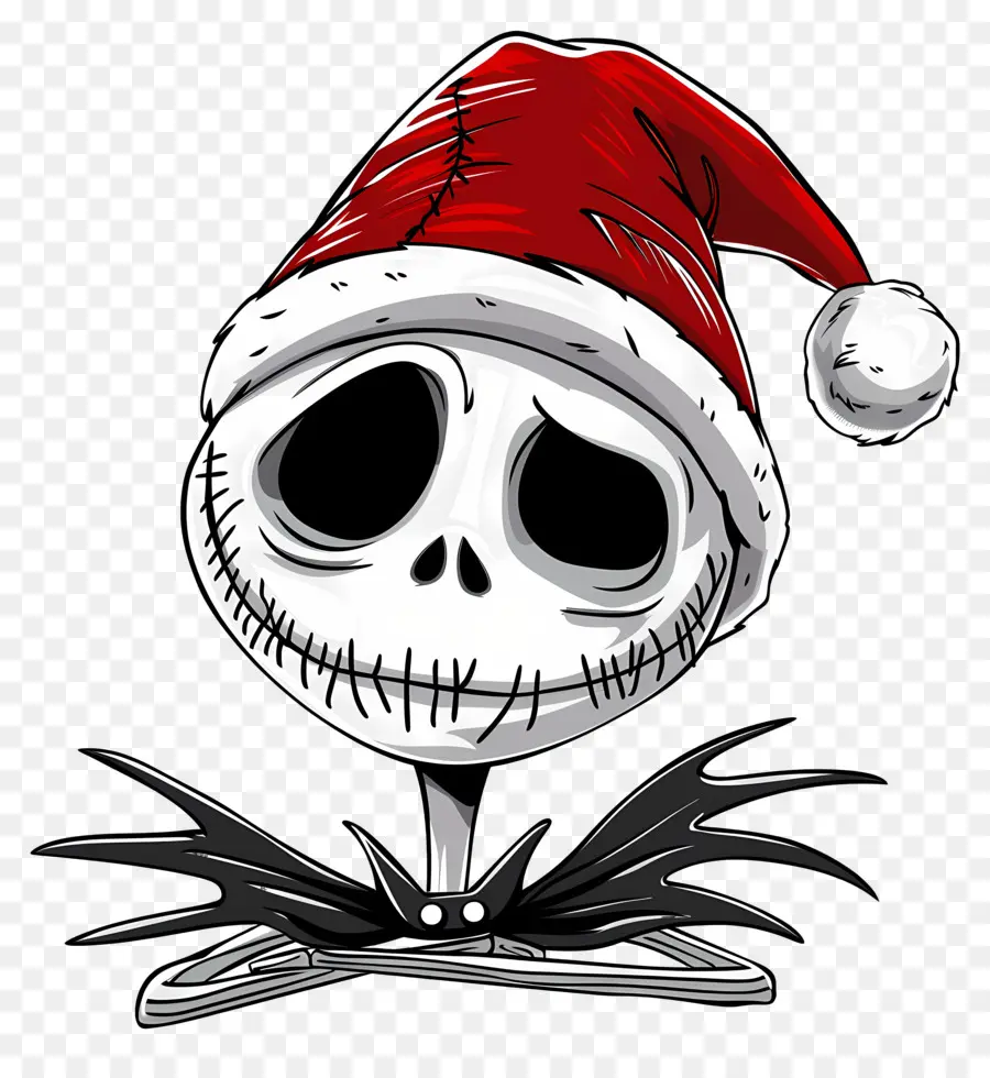 Jack Skellington，Noel Baba şapkası Iskeleti PNG