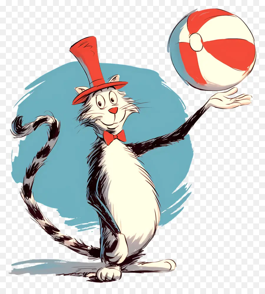 Doktor Seuss，Şapkalı Ve Toplu Kedi PNG