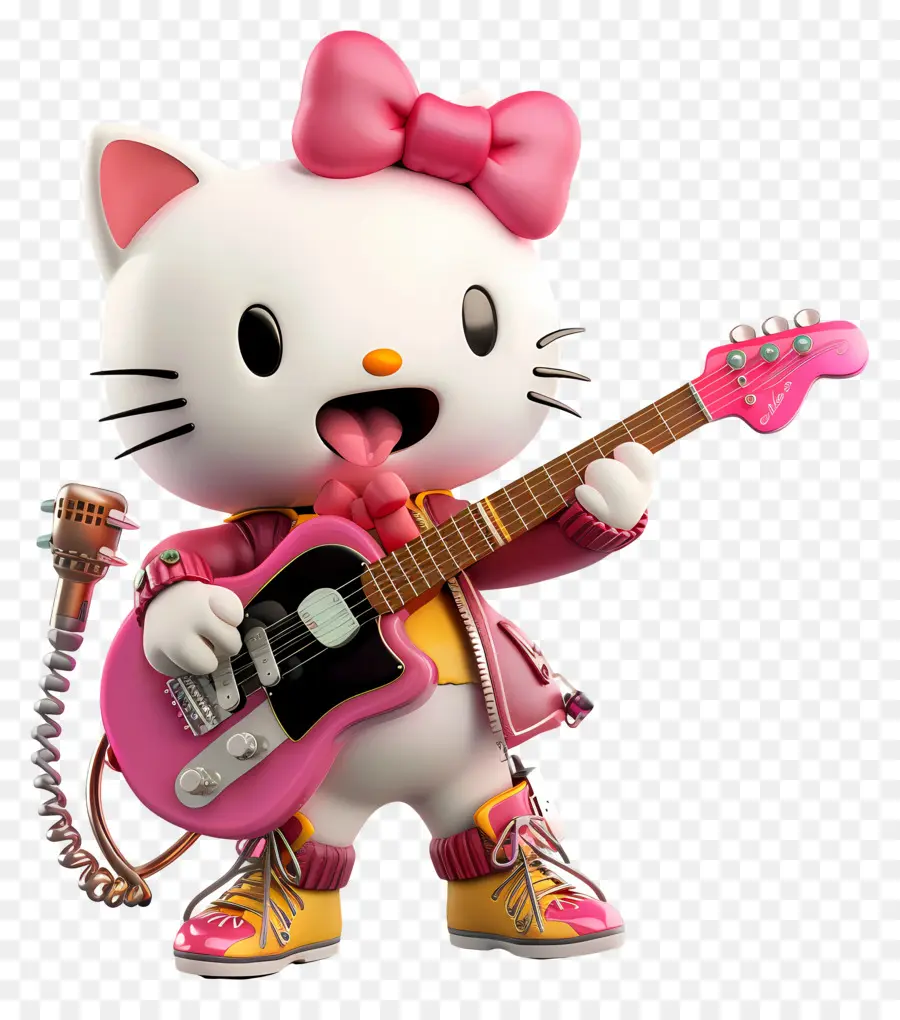 Merhaba Kitty，Hello Kitty Gitarla PNG