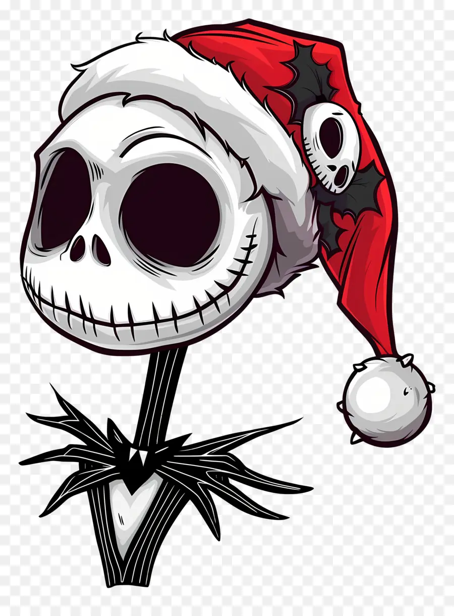 Jack Skellington，Noel Baba şapkası Iskeleti PNG