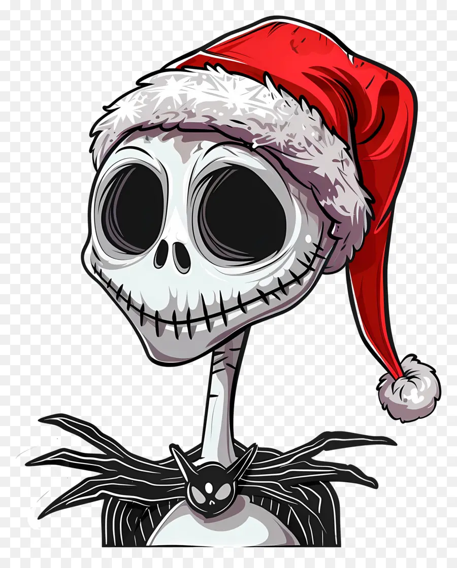 Jack Skellington，Noel Baba şapkası Iskeleti PNG