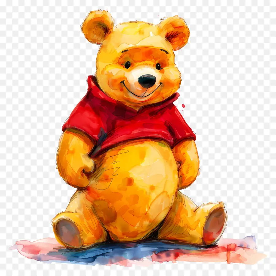 Winnie The Pooh，Kırmızı Gömlekli Ayı PNG