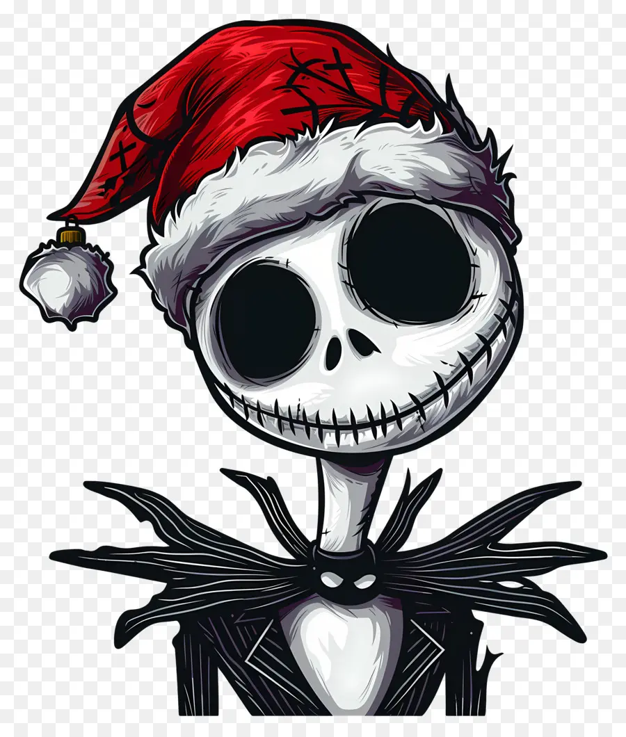 Jack Skellington，Noel Baba şapkası Iskeleti PNG