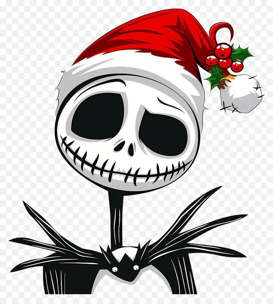 Jack Skellington，Noel Baba şapkası Iskeleti PNG