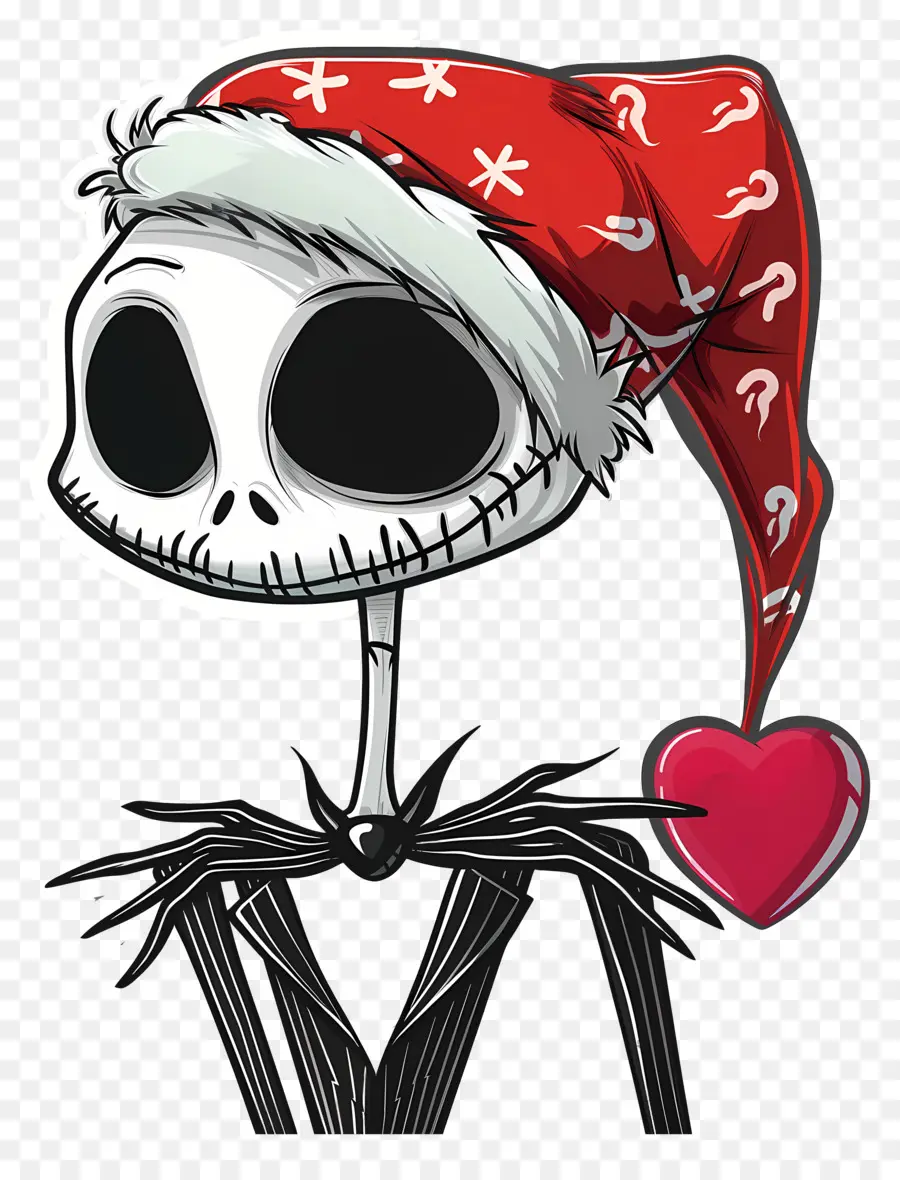 Jack Skellington，Noel Baba şapkası Iskeleti PNG