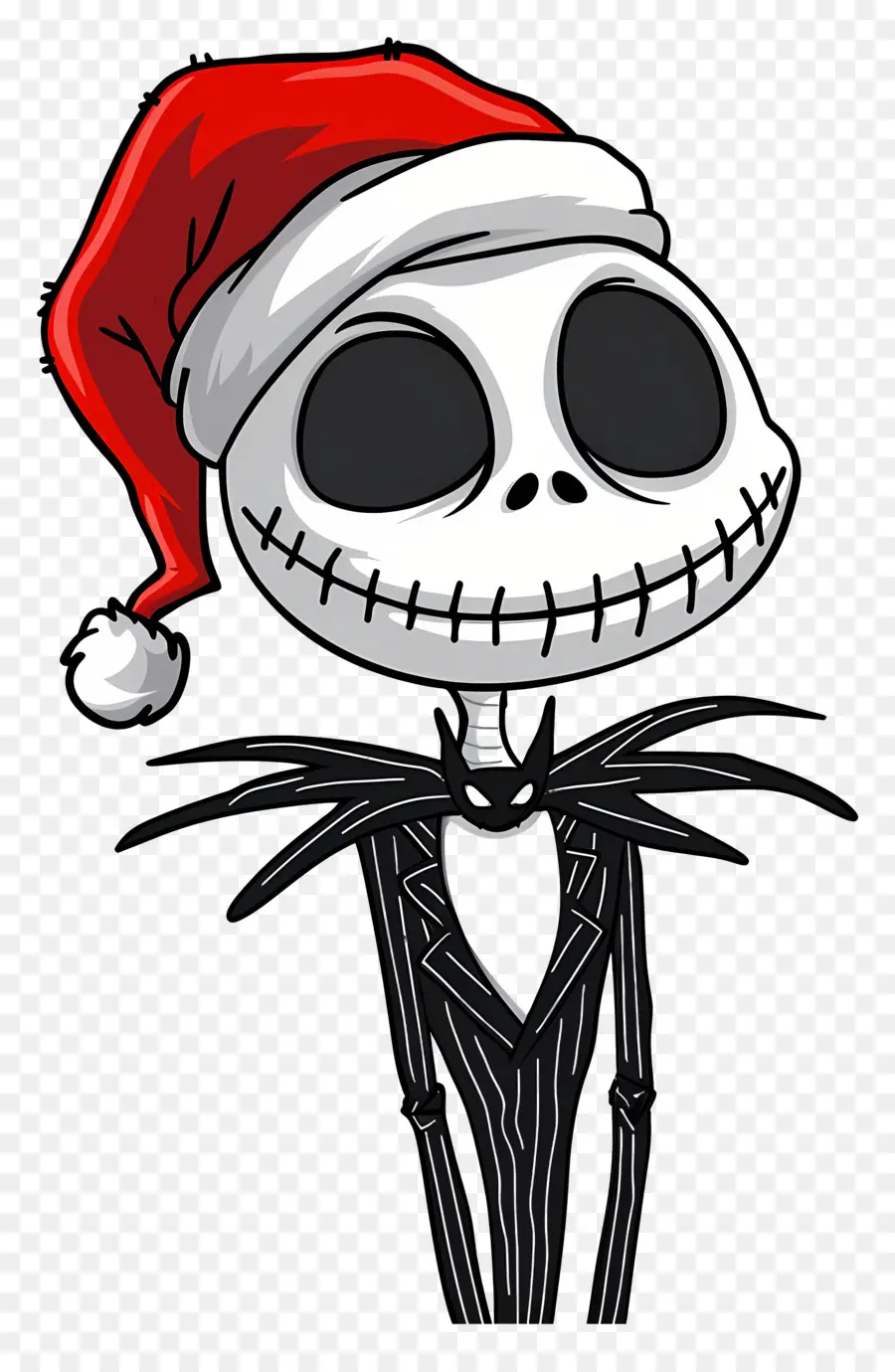 Jack Skellington，Noel Baba şapkası Iskeleti PNG