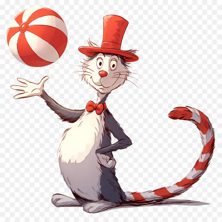 Doktor Seuss，Topla Silindir şapkalı Kedi PNG